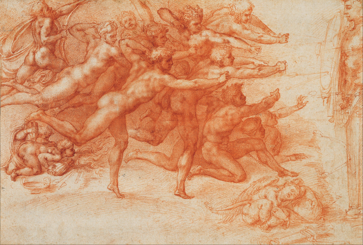  米开朗基罗·博那罗蒂 Michelangelo di Lodovico Buonarroti Simoni——素描草稿 (14)